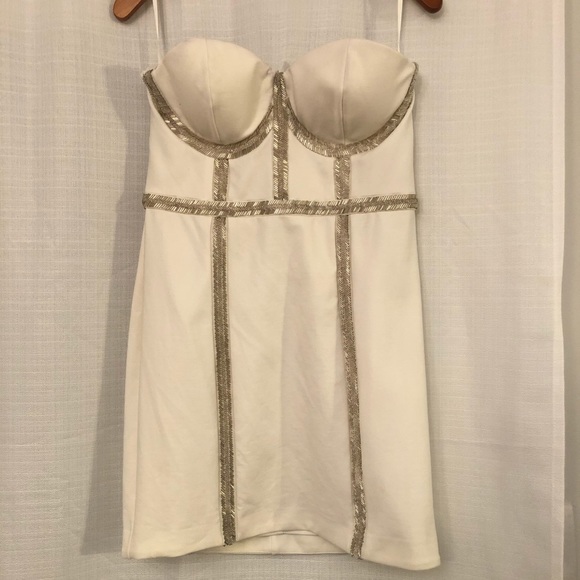 Cream Color Bebe Dress w/ Sequins - Picture 2 of 8